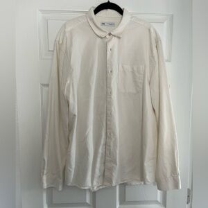 Zara Men’s Long Sleeve Button Cream Shirt